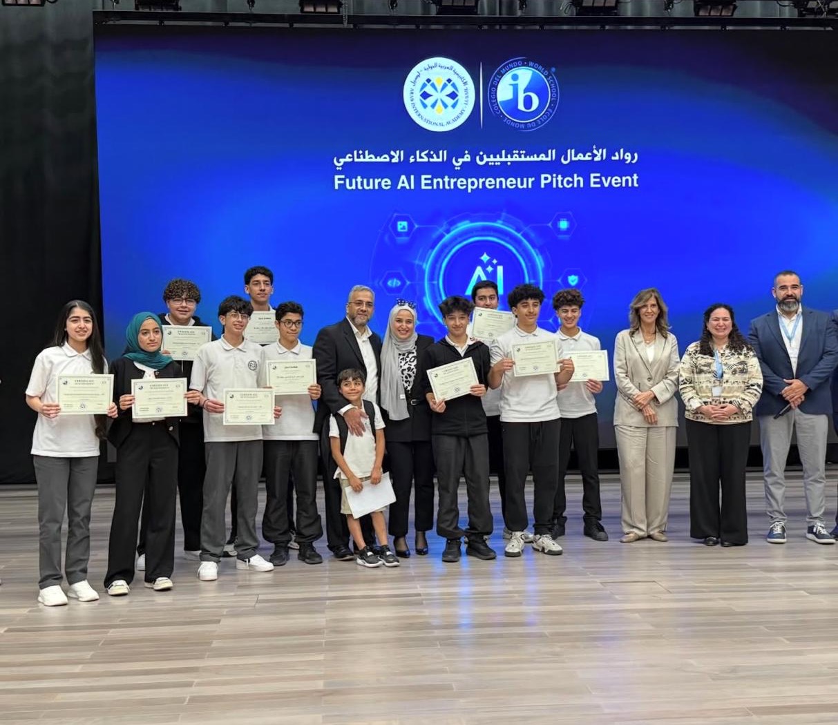 Belal Riyad teaching students at AIA Lusail