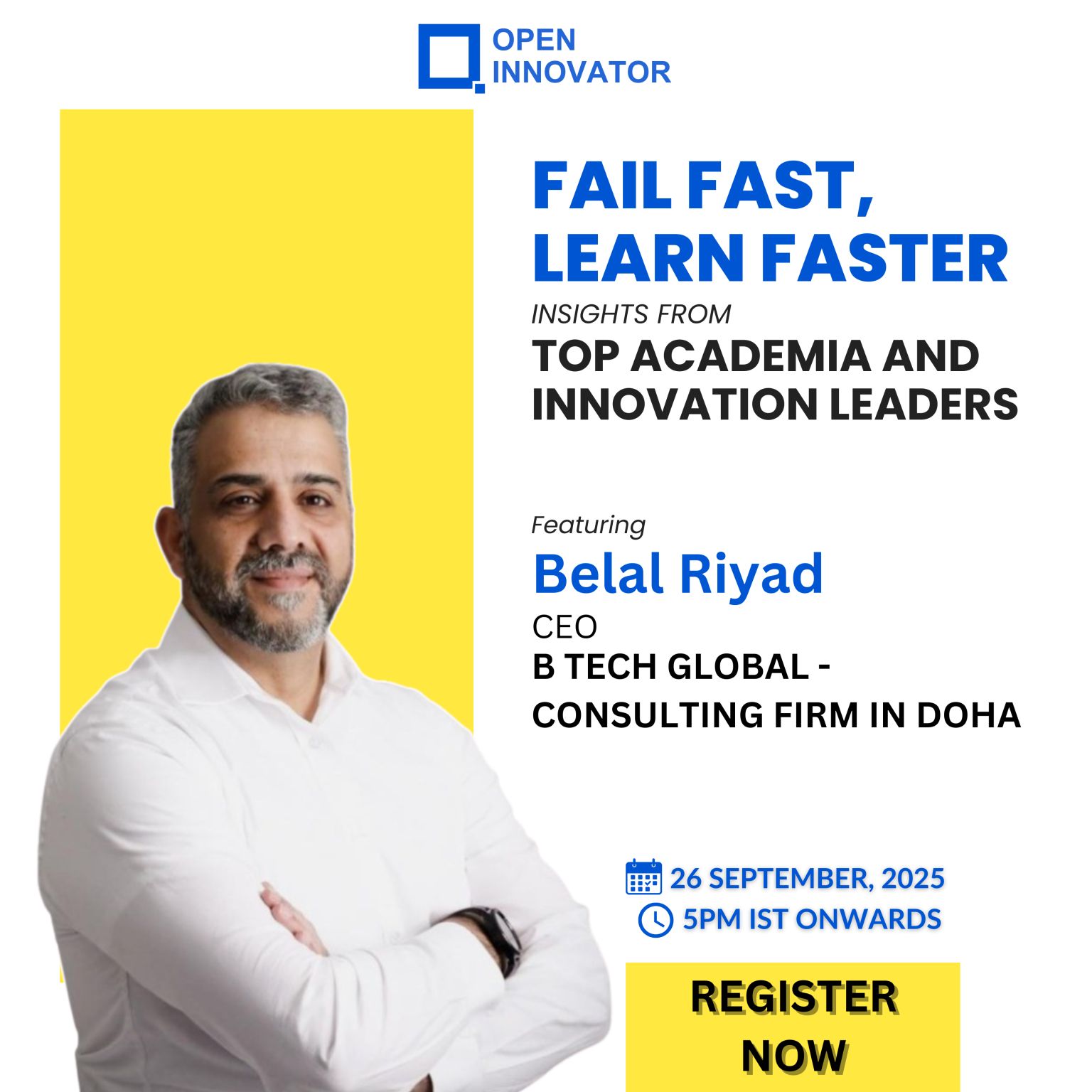 Belal Riyad — Open Innovator 'Fail Fast, Learn Faster' panel