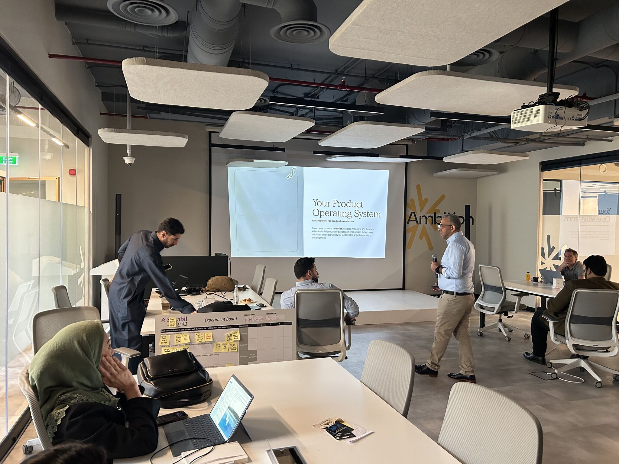 Belal Riyad delivering training at Orbit Venture, Riyadh